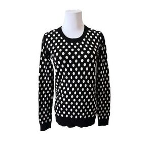 41Hawthorn‎ Stitch Fix Gideon Black White Sweater SMALL Polka Dot Retro 60s SALE